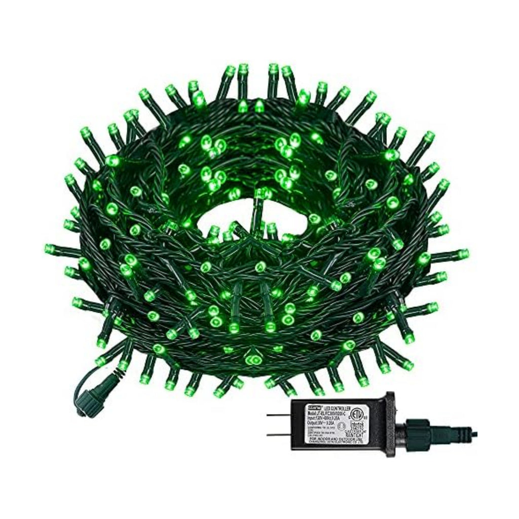 Dazzle Bright Green Christmas String Lights, 100 LED 33 FT Halloween Lights with 8 Modes, Waterproof Christmas Decorations for Indoor Outdoor Holiday Party Home Tree Decor