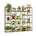 Bamworld Large Plant Shelf Indoor Plant Shelf Outdoor Tall Wood Plant Holder for Living Room Multiple Plants Patio