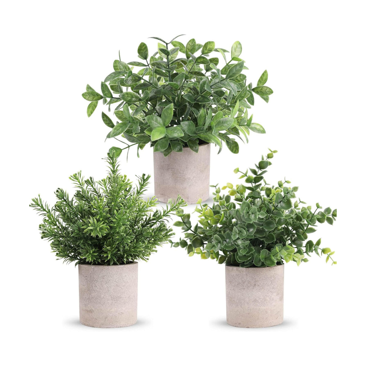 Der Rose 3 Pack Fake Plants Mini Faux Plants for Shelf Classroom Decor
