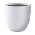 Kante Accent Round Bowl White Concrete Planter 14" Dia, Outdoor