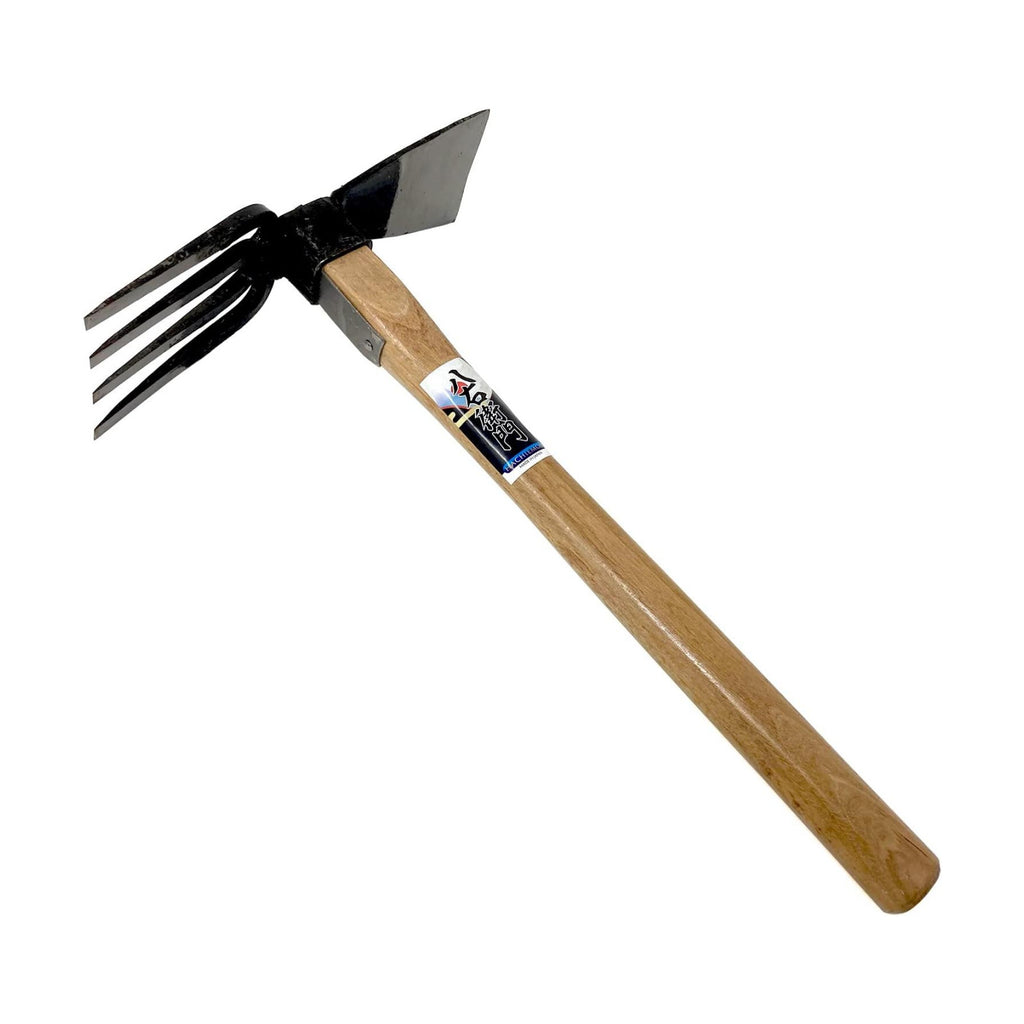 HACHIEMON Japanese Craftsmanship Garden Hand Tool Hoe and Cultivator Hand Tiller - Sturdy and Sharp