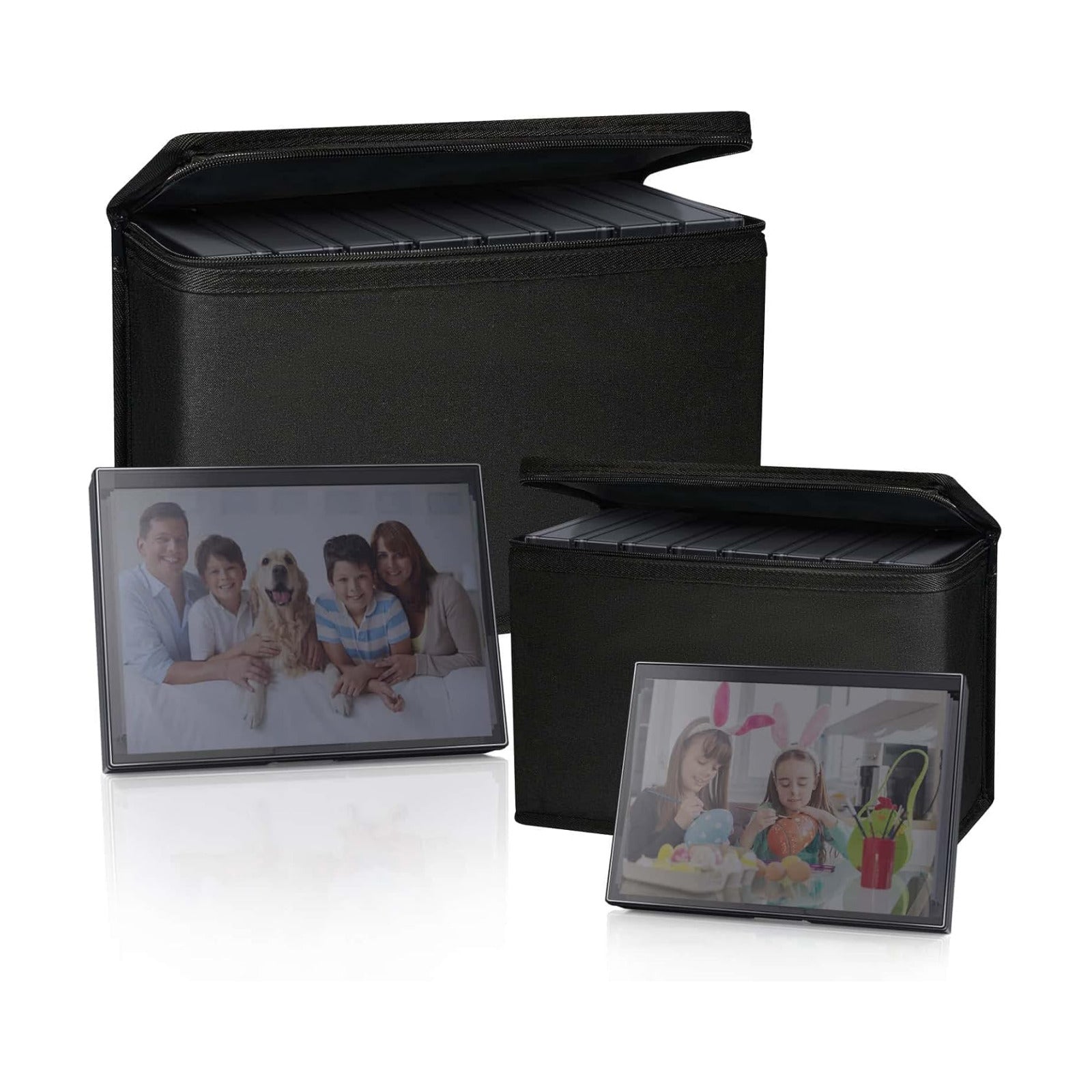 Barhon Photo Storage Boxes Set - 8 Pack 4x6 and 8 Pack 5x7, Photos Case Containers with Bag, Multi-Sized Seed Organizer