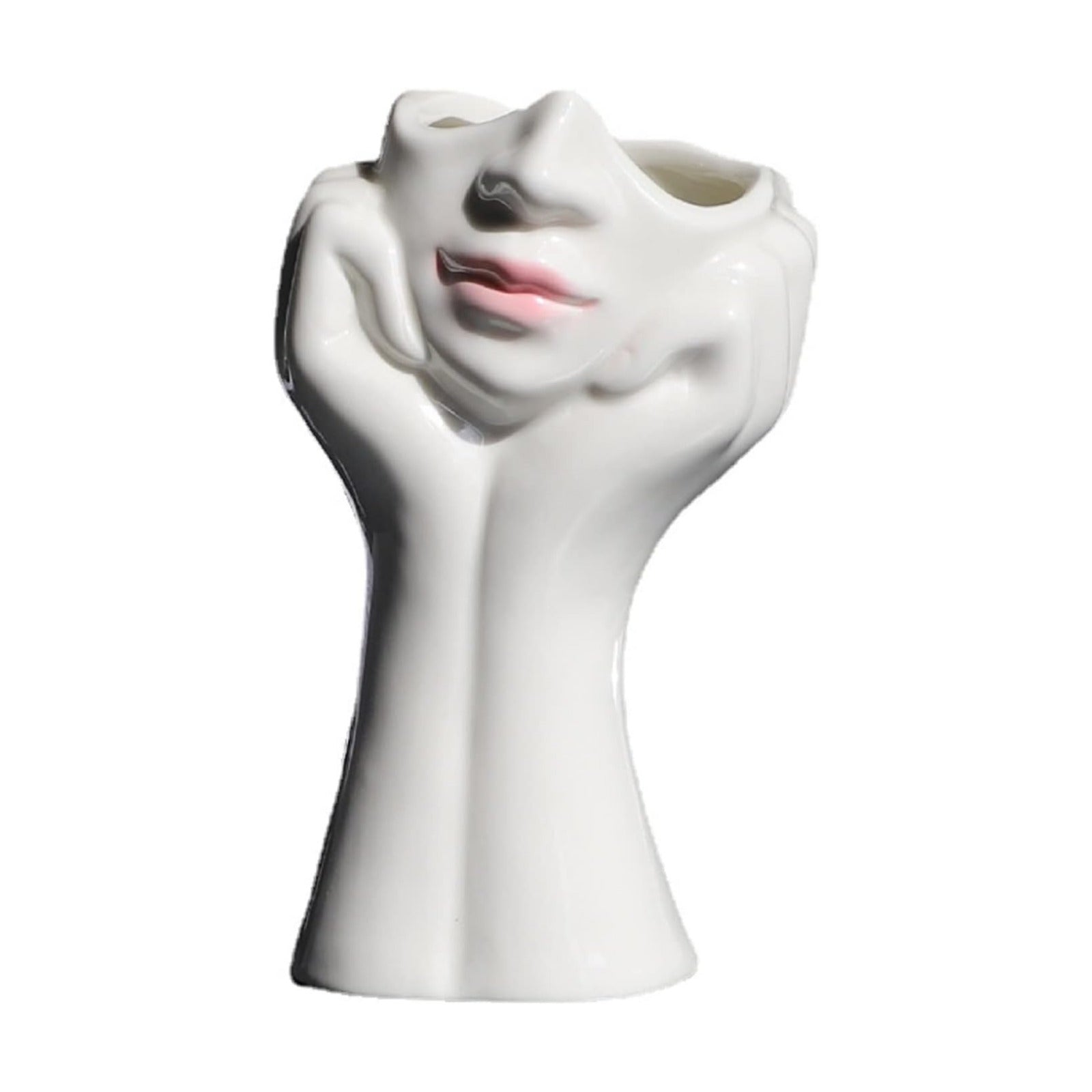 Female Head Face Vase, Ceramic Plant Pots, Flower Planter Figurines Statue Table Centerpieces Sculpture for Wedding