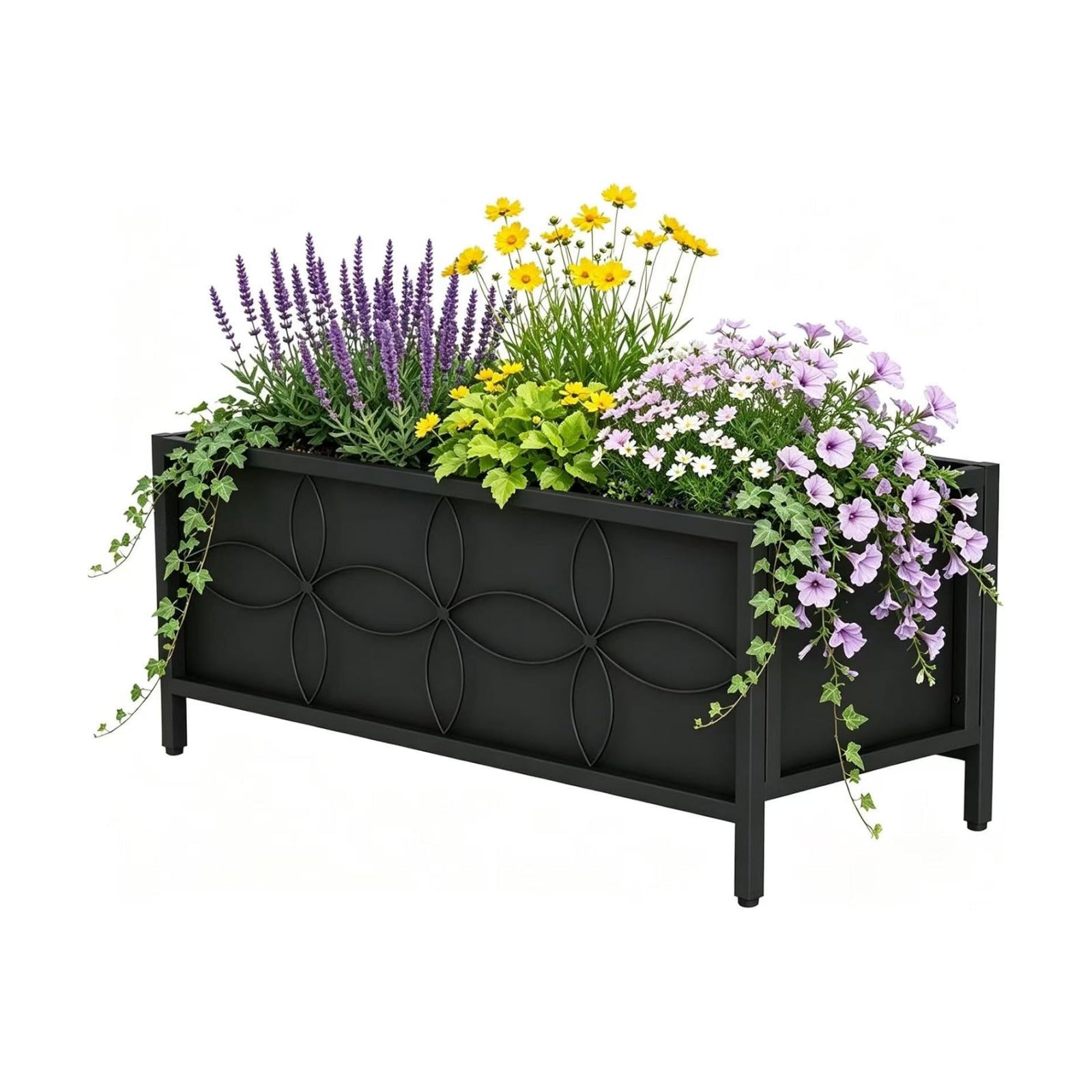 Zhongma Sturdy Raised Garden Bed with Inner Fabric Liners for Vegetables Flower, Planter Box for Backyard Patio