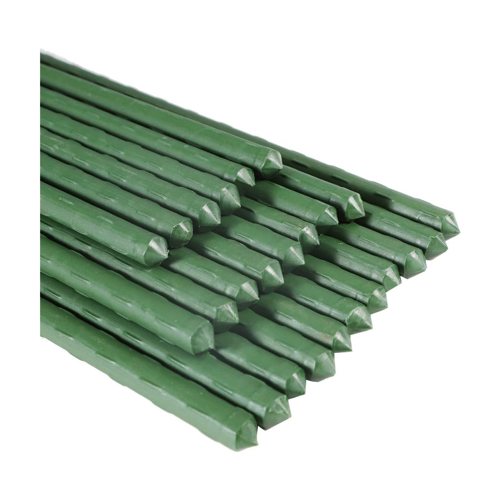 Garmeinea Garden Stakes 24 Inches Plastic Coated Steel Plant Stakes for Growing Climbing Plants, Pack of 25