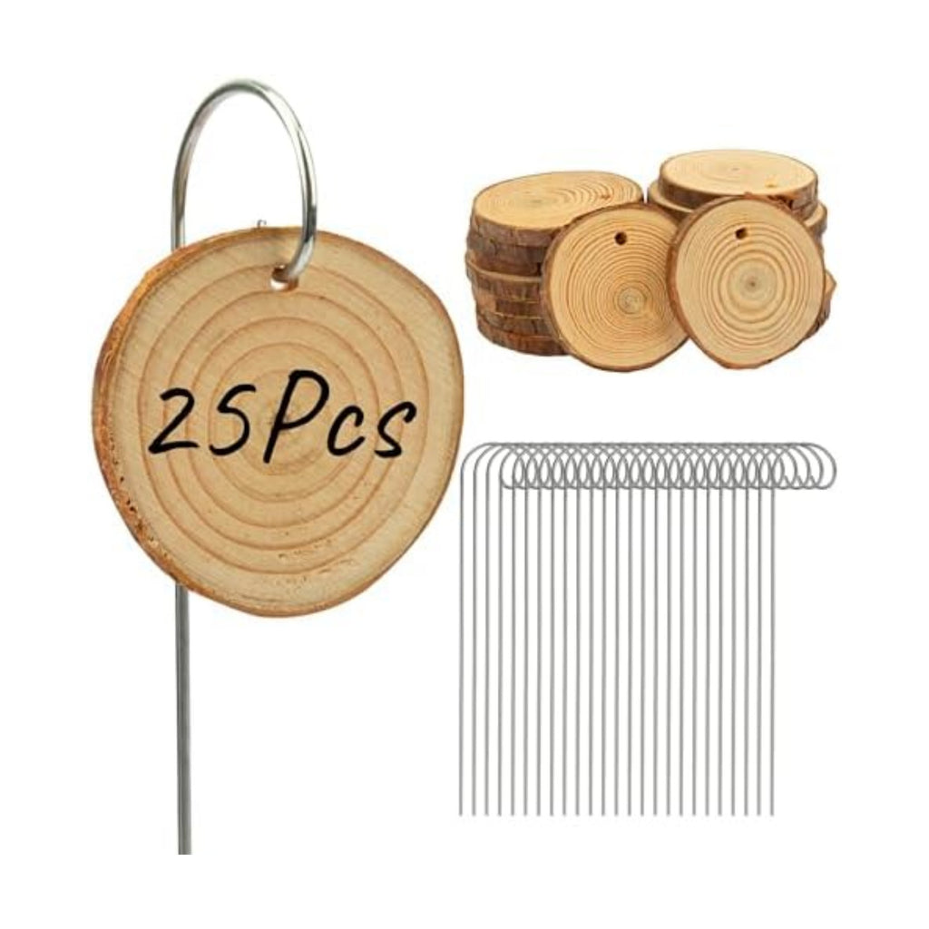 Temlum Wooden Plant Labels for Indoor & Outdoor Plants, 25pcs
