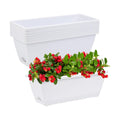CHUKEMAOYI Window Box Planter, 7 Pack Plastic Vegetable Flower Planters Boxes 17 Inches Rectangular Flower Pots with