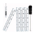 YZDTECH 4 PCS Rain Gauge Glass Replacement Tube, Glass Rain Gauges Replacement Tubes Best Rated for Yard Garden Outdoor Lawn, 5 inch with Tube Brush