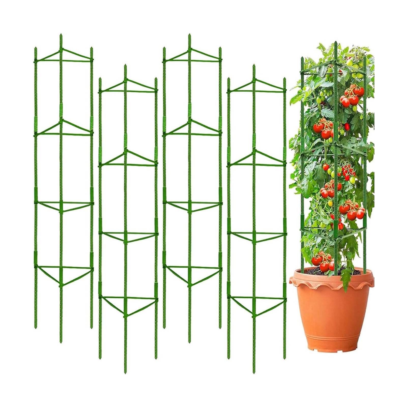 63Inch Tomato Cage for Garden, 4Pack Plant Support Garden Stakes | Adjustable Tall Tomato Cages, Tomato Trellis for