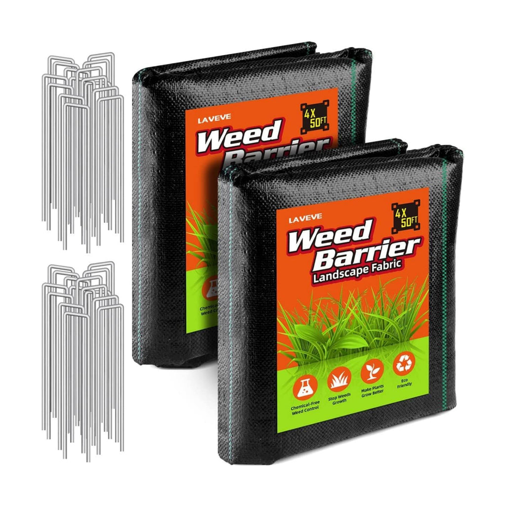 LAVEVE Heavy Duty Weed Barrier Landscape Fabric 4FT x 100FT | 3.2oz Premium Woven Weed Control Garden Cloth, Weed Block