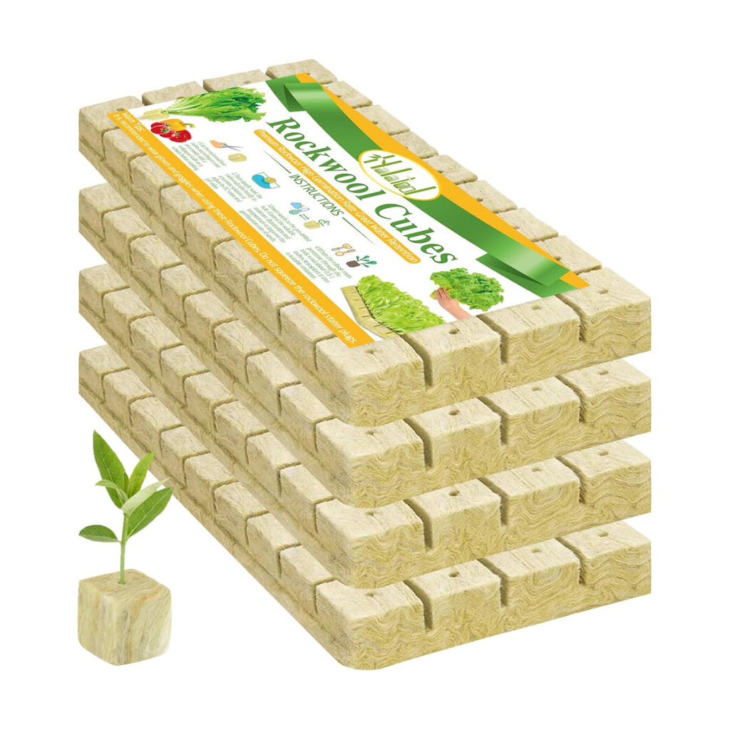 Halatool 1.2 in Rockwool Cubes for Hydroponics, 144 Plugs Seed Starter Cube | High Germination Rate for Vegetables &
