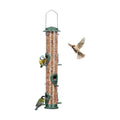 ERYTLLY Metal Bird Feeders 6 Port Tube Bird Feeder for Wild Birds, 1.4mm Extra Thick Solid Tube Transparent with Steel Hanger Bird Feeders 16.5 Inch for Outside