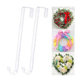 12" Clear Wreath Hangers for Front Door, 2 Pack Over Door Hooks Non-Scratch