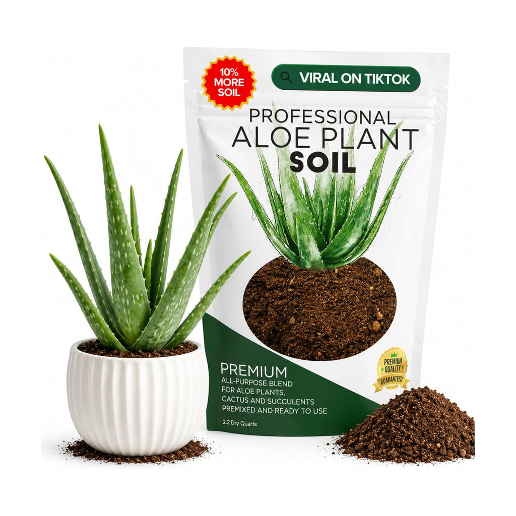 Professional Aloe Plant Soil Mix Large 2.2 Quarts Ready to Use, Premium Potting Soil for Aloe Vera Cactus Succulent Plants, Fast Draining Blend Pinebark Peat Course Sand Indoor Made in USA