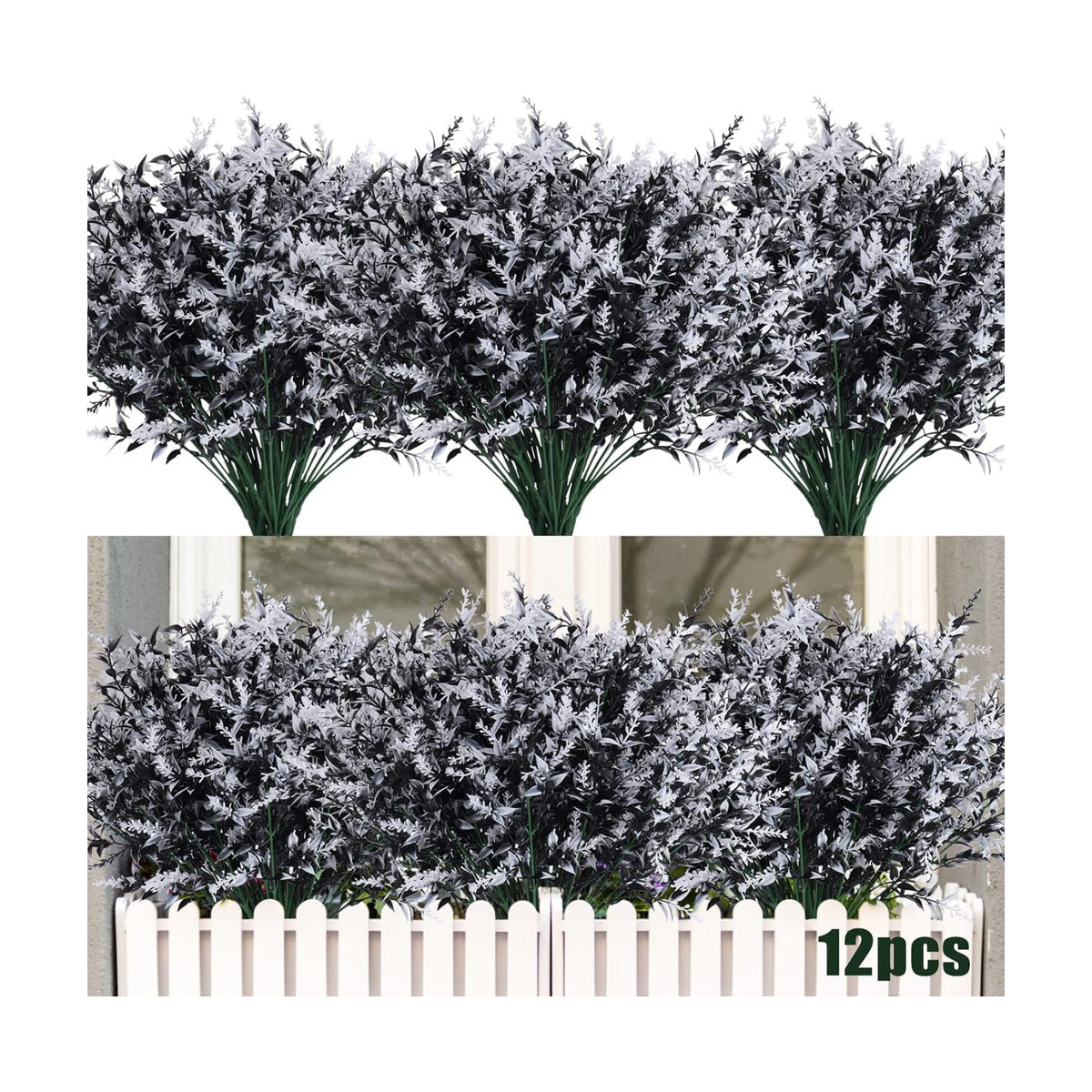 RECUTMS Artificial Plants Spring Black Greenery Fake Fall Outdoor Flowers