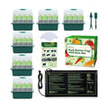7-Pack Seed Starter Tray with Heat Mat (12 Cells per Tray), Plant Germination Trays with Adjustable Humidity Dome Seed