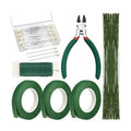 PAXCOO Floral Arrangement Kit with Green Tape and Wire, Boutonniere Flower pin, Wire Cutter for Wreath Making Supplies