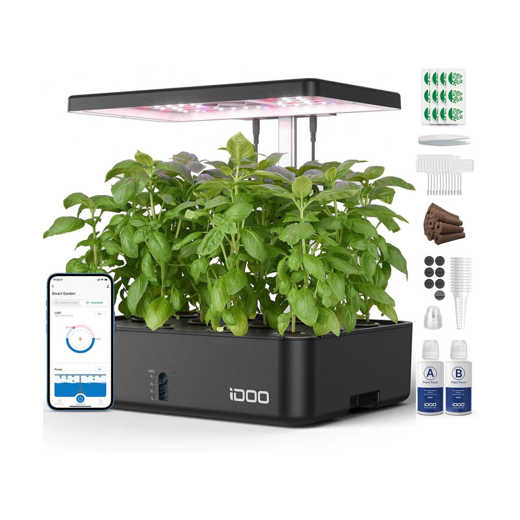 iDOO Hydroponics Growing System Kit 12Pods, Christmas Gifts for Women Mom, Herb Garden Indoor with LED Grow Light for