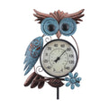 Outdoor Thermometer, Owl Outside Decor for Patio, Yard and Garden | No Battery Needed Garden Stake Wall Art Gifts Idea
