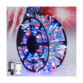 JMEXSUSS 600 LED Red White and Blue Lights Outdoor,4th of July Decor Lights