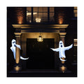 CCINEE Peek A Boo Hanging Ghost with White Lights 50" X 53" Prelit Large Spooky Outdoor Tree Wrap Ghost Decoration for Halloween Party Lawn Patio Haunted House Props Supply