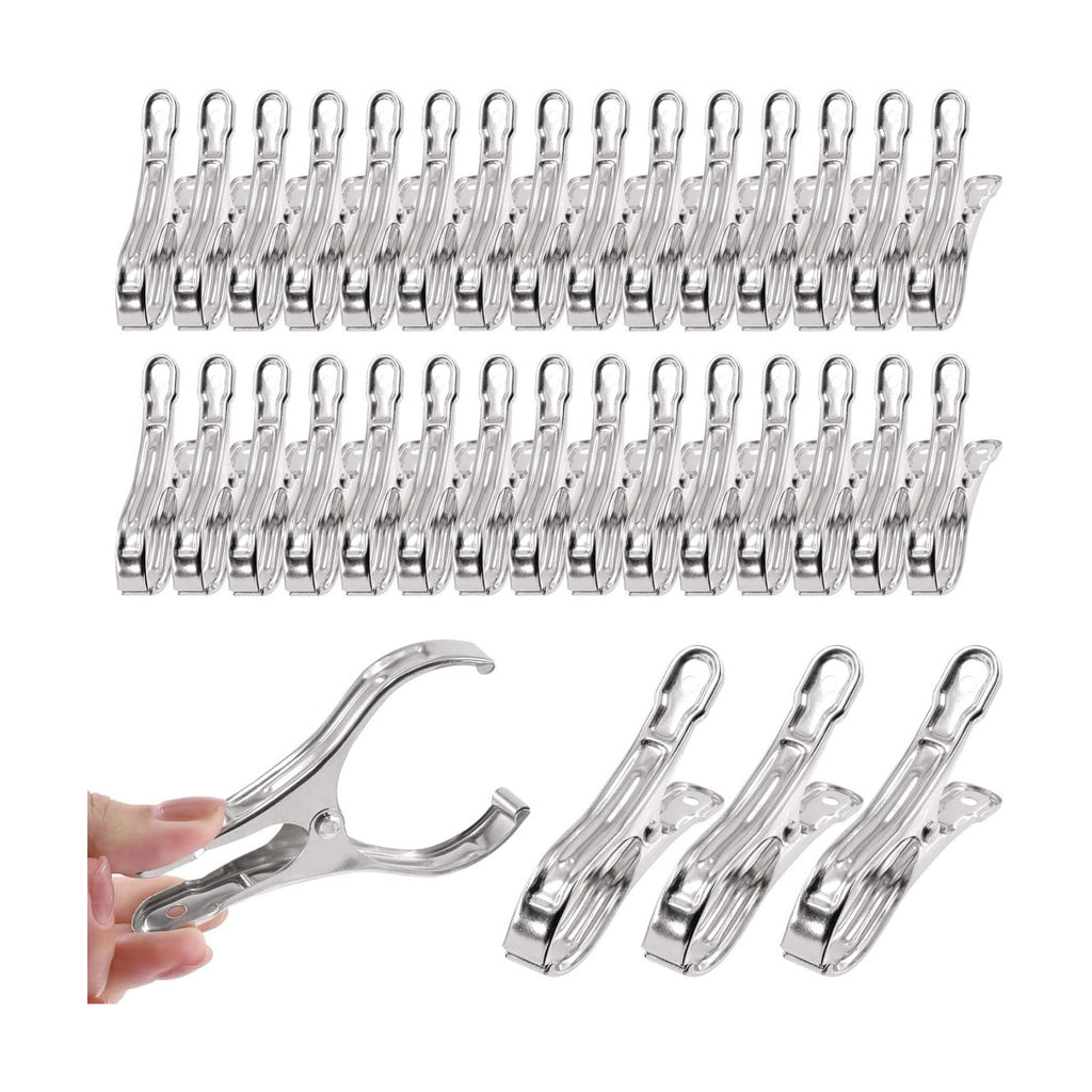 Tanstic 40Pcs 3.5 Inch Stainless Steel Greenhouse Clamps Garden Clips Greenhouse Clips Heavy Duty Garden Clips with