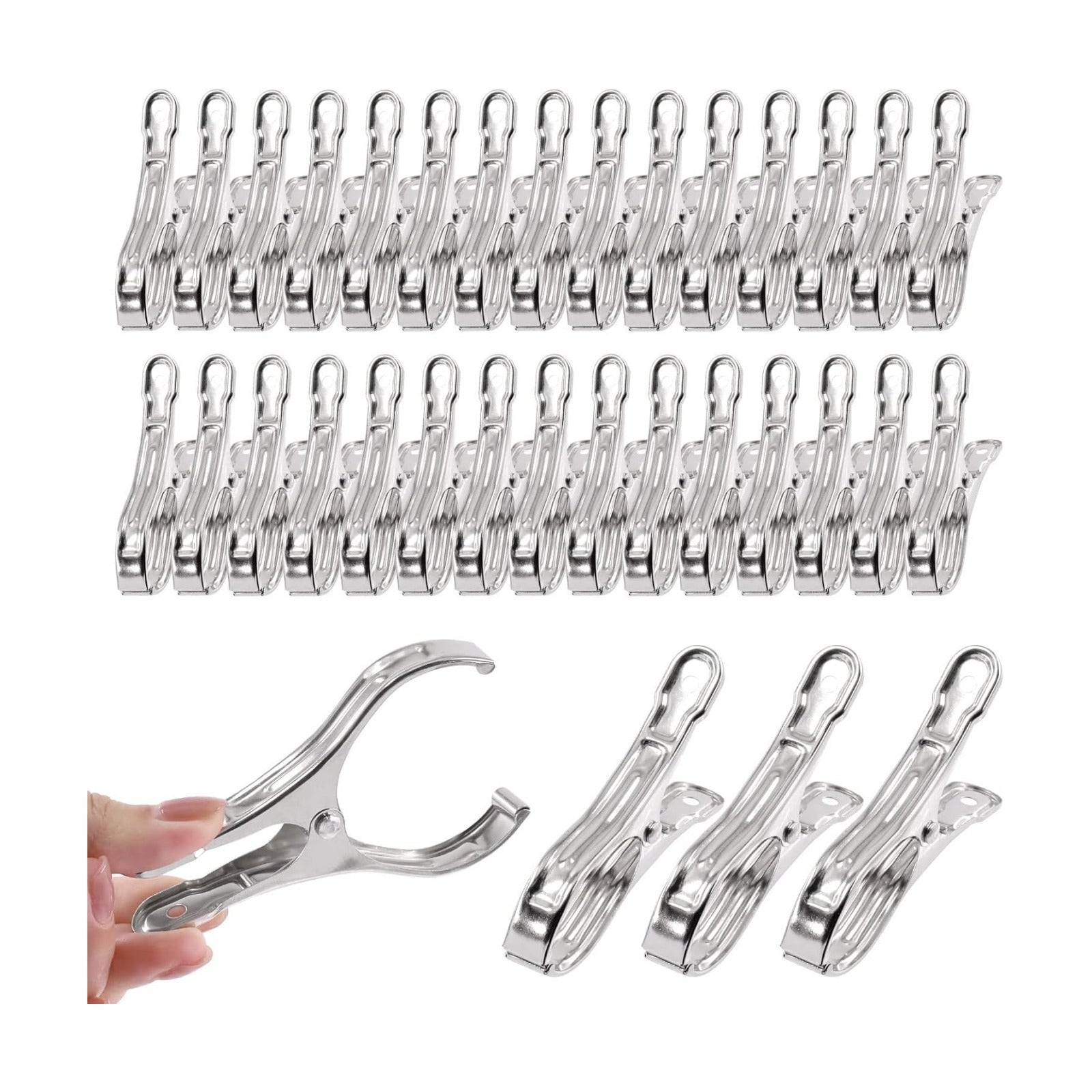 Tanstic 40Pcs 3.5 Inch Stainless Steel Greenhouse Clamps Garden Clips Greenhouse Clips Heavy Duty Garden Clips with