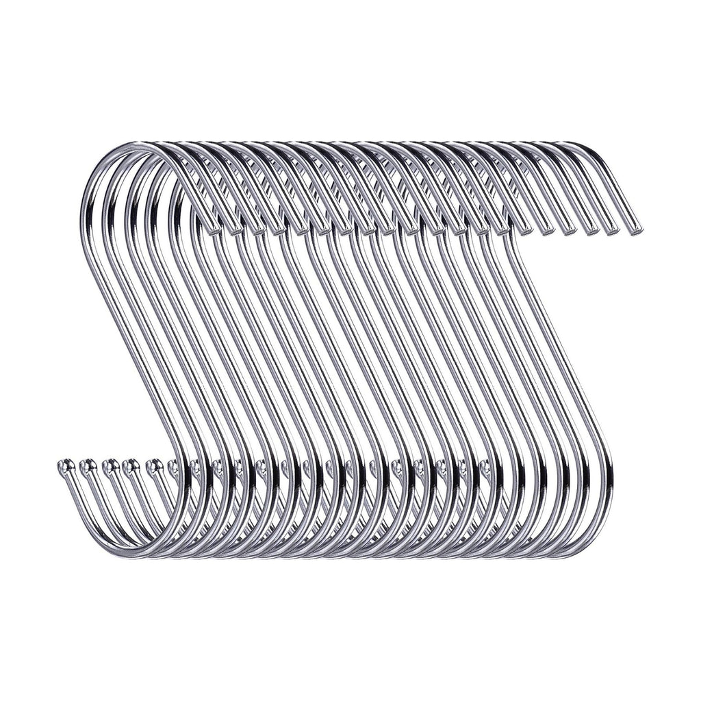 120 Pack 3.5 inch Heavy Duty S Hooks - Plants, Outdoor, Light, Cup, Large Hangers for Kitchen, Bathroom, Bedroom and
