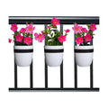 Railing Planter for Outdoor Plants (6-inch, 3-Pack) | Hanging Planter for Railings, Fence Posts | Balcony Wall Planter