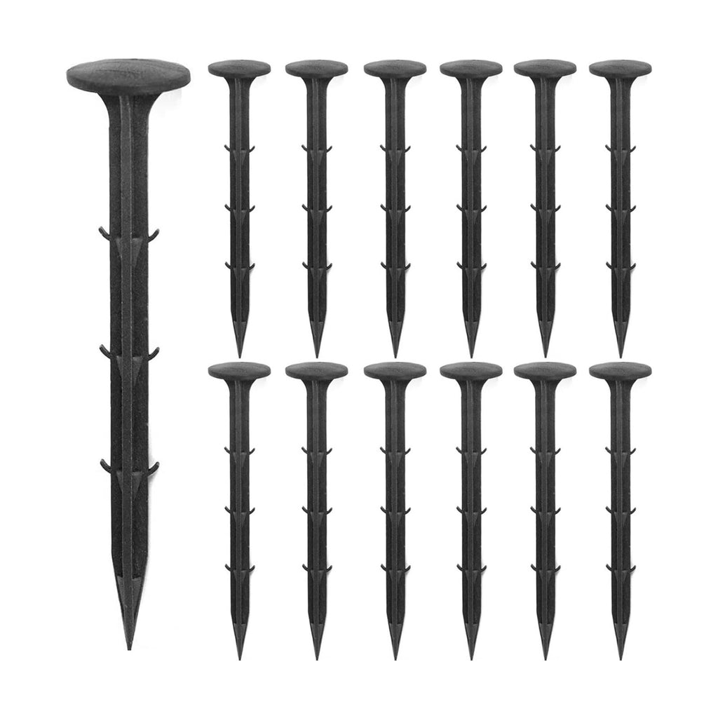 160 Pack Plastic Garden Lawn Stakes 6 inch Heavy Duty Landscape Anchors Spikes Rustproof Nail for Ground Lawn Edging