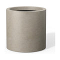 Kante Accent Round Cylinder Weathered Concrete Planter 12.6" Tall, Outdoor | Rubber Plug for Indoor, Drainage for