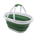 SAMMART Collapsible Basket with Handle 11L (2.9 Gallon) - Portable Outdoor Picnic Basket / Crate - Foldable Storage