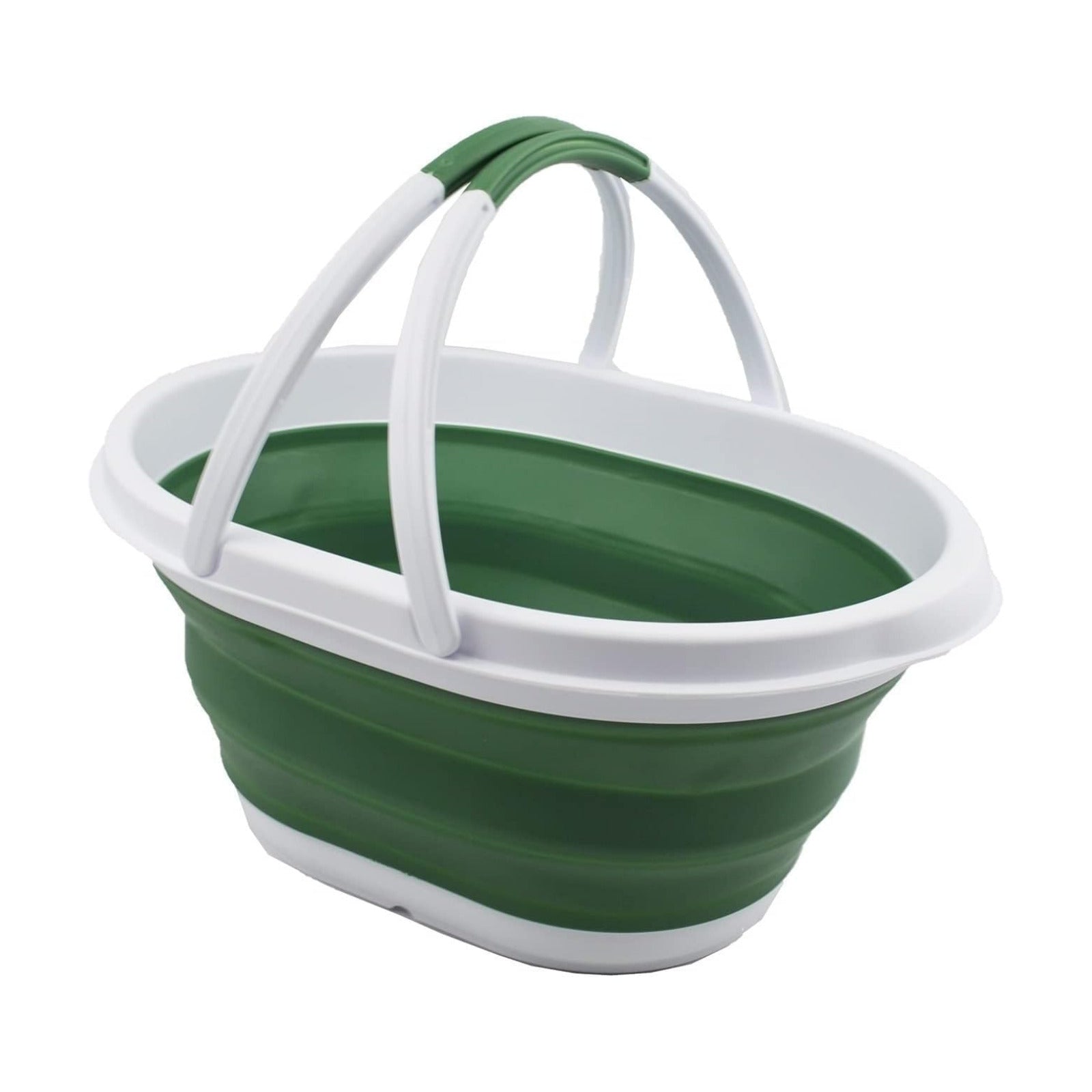 SAMMART Collapsible Basket with Handle 11L (2.9 Gallon) - Portable Outdoor Picnic Basket / Crate - Foldable Storage