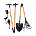 Kids Rake and Shovel Sets, 7PCS Child Metal Gardening Tools for Real Digging-Great for Garden, Yard, Sandbox, Lawn