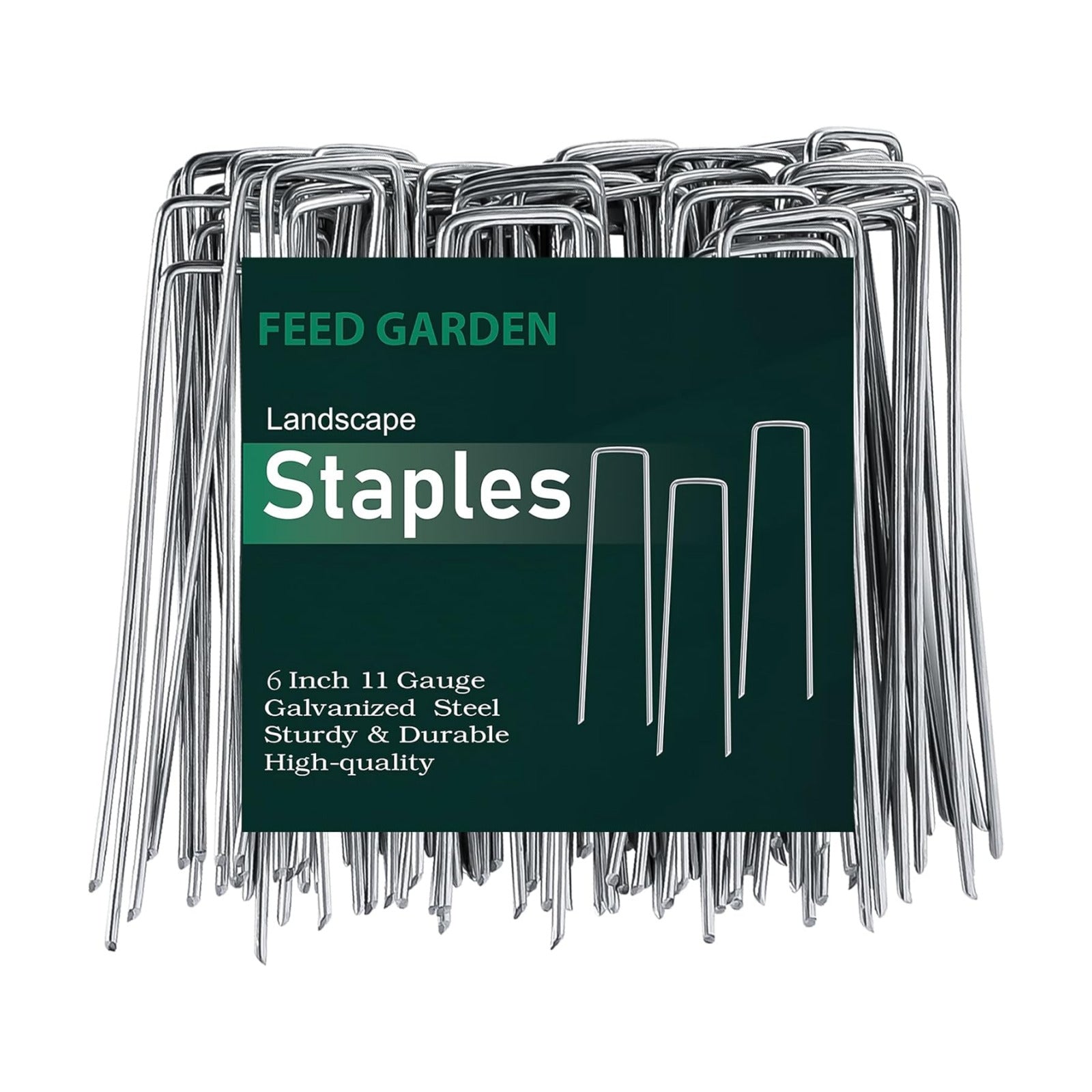 Landscape Staples 6 Inch 500 Pack, Heavy Duty 11 Gauge Hot-Dip Galvanized Garden Stakes for Weed Barrier, Landscape
