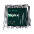 FEED GARDEN Landscape Staples 6 Inch 100 Pack, Heavy Duty 11Gauge Hot-Dip Galvanized Garden Stakes for Weed Barrier, Landscape Fabric, Sod, Turf, Garden Hose & Christmas Lights