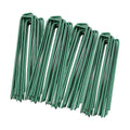 Artificial Turf Staples 6 Inch Heavy Duty 11 Gauge Green Coated Landscape Pins 100 Pack Galvanized Rust Resistant