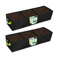 ANGELIOX 2Pcs Grow Bags, 3-Grids Rectangle Grow Bag,14 Gallon Thickened 400G Fabric Garden Bed, Nonwoven Square Flower