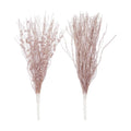 SLK 16-Pack Artificial Glitter Berry Stem Ornaments, Christmas Decorative Glittery Twigs, Picks, Branches for Tree, Wreath, Small Vase, Halloween Party (Rose Gold)