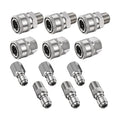 Hotop NPT 3/8 Inch Stainless Steel Male and Female Quick Connector Kit Pressure Washer Adapters(4 Sets)