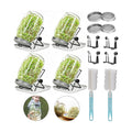 Lulonpon 4 Sprouting Jar Kit, Wide Mouth Quart Mason Jars with Stainless Steel Screen Sprout Lids