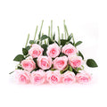 Laelfe 12 PCS Artificial Flowers Roses Fake Silk Flowers Long Stem Artificial Roses for Home Wedding Decorations