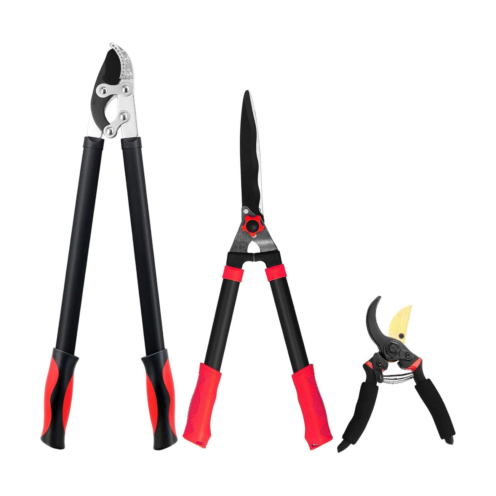 YRTSH Loppers, Hedge Shears & Pruners Combo Set, 3-Piece Hedge Clippers | Heavy Duty Tree & Shrub Care Kit for Yard