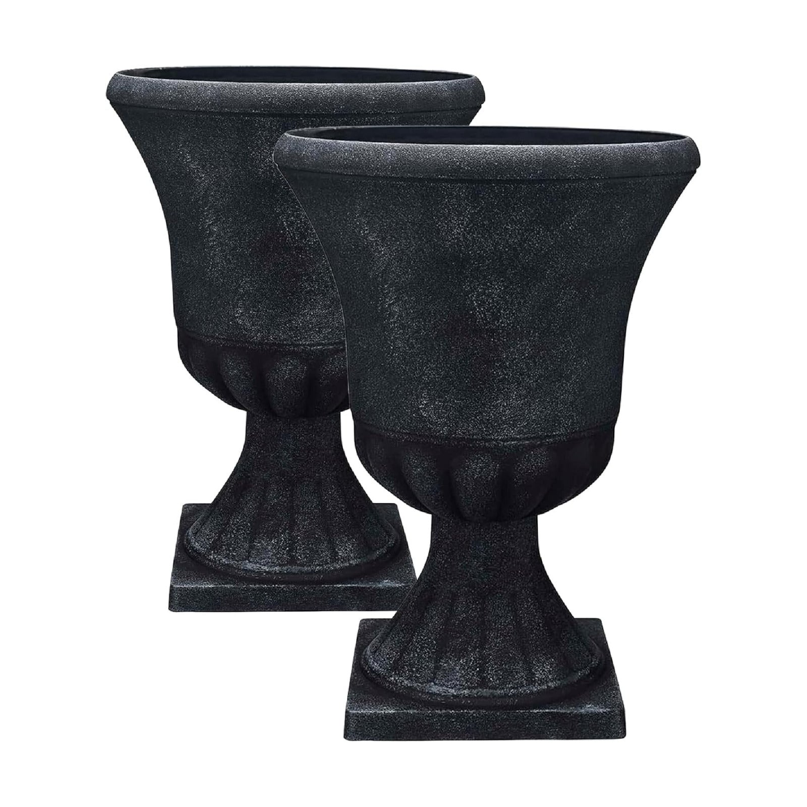 Southern Patio Winston Plant Urn, Garden Planter Urn for Flowers and Plants, 16" D x 16" W x 21" H, Weathered Black, 2