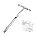 X·CELLENT Soil Probe, Soil Sample Probe 20 Inch with Reusable Soil Sampler Bags,Stainless Steel T-Style Handle Soil