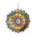 FONMY Mandala Wind Spinner w/Crystal Ball-Bloosom 3D Stainless Steel Suncatcher Hanging Spinners Worth Gift Christmas Decoration Indoor/Outdoor Garden Décor Kinetic Yard Art 12 Inches Wind Sculpture
