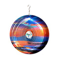 FONMY Mandala Wind Spinner w/Crystal Ball-Rosy Down 3D Stainless Steel Hanging Spinners Worth Gift Christmas Decoration Indoor/Outdoor Garden Décor Kinetic Yard Art 12 Inches Wind Sculpture