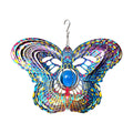 FONMY Mandala Wind Spinner w/Crystal Ball-Butterfly 3D Stainless Steel Hanging Spinners Worth Gift Christmas Decoration Indoor/Outdoor Garden Décor Kinetic Yard Art 12 Inches Wind Sculpture