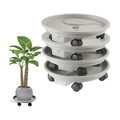 4 Packs 13 inch Plant Caddy with 4 Wheels and Drainage Tray,Round Flower Pot Mover,Garden Rolling Plant Stand with