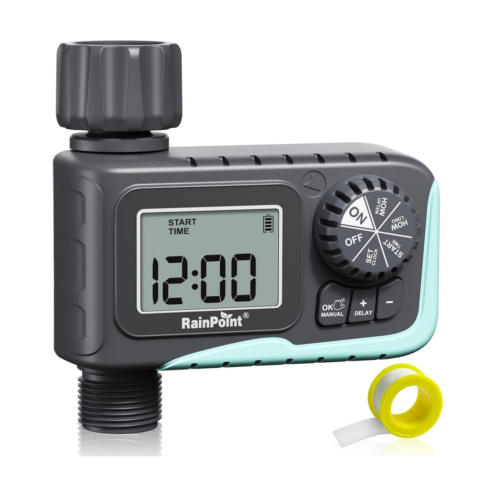 RAINPOINT Sprinkler Timer Outdoor, Water Timer for Garden Hose, Programmable Watering Irrigation Timer with Rain